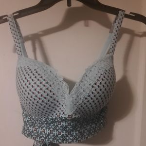 VICTORIA's SECRET Padded No - Wire Full Coverage Bra Size 32DD. LT blue/pink